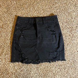 AE High Waisted Black Jean Skirt
